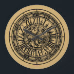 Baroque Rococo ca. 1703 Print Template Large Clock<br><div class="desc">This is a digitally enhanced print derived from an antique baroque rococo style ca. 1703 clock face drawing print. You can easily customize the background color and replace the center image with your own in this template.</div>