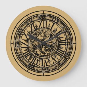 Baroque Rococo ca. 1703 Print Template Large Clock