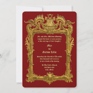 Baroque Rococo Color Frame With Rocaille Volutes Invitation