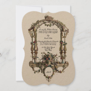 Baroque Rococo Colour Floral Altar Cartouche Invitation