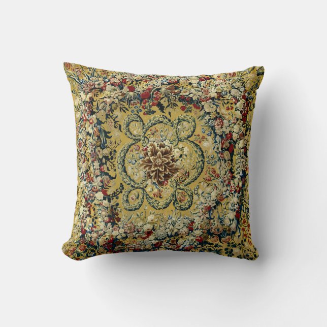 Baroque Rococo Flower Garland Tapestry Print Cushion (Front)