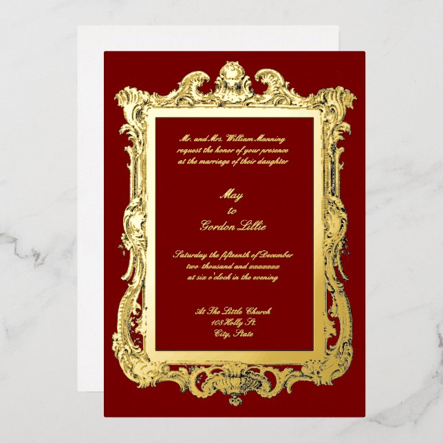 Baroque Rococo Rocaille Louis XV Frame Wedding (Front/Back)