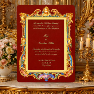 Baroque Rococo Rocaille Louis XV Frame Wedding Invitation