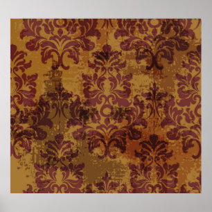 Baroque rococo seamless pattern poster