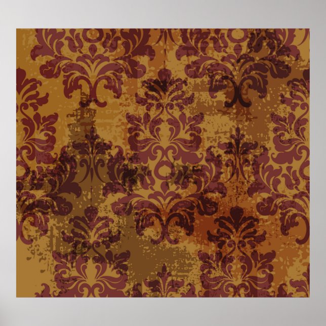 Baroque rococo seamless pattern poster (Front)