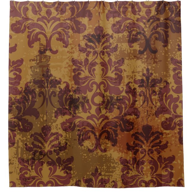 Baroque rococo seamless pattern shower curtain (Front)