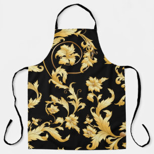 Baroque Rococo, Victorian Floral Pattern. Apron