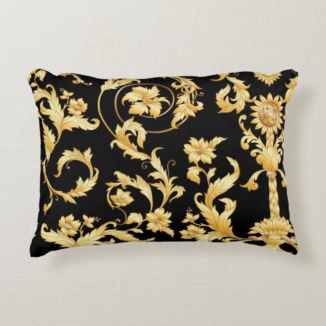 Baroque Rococo, Victorian Floral Pattern. Decorative Cushion (Front)
