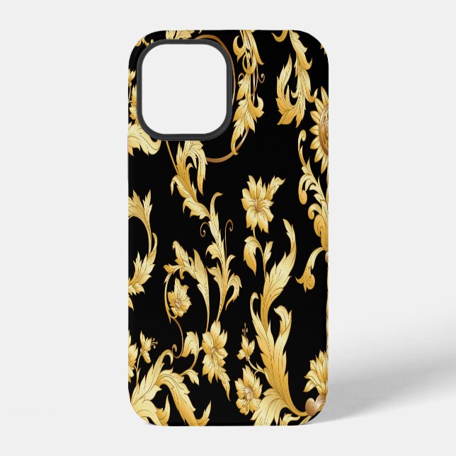 Baroque Rococo, Victorian Floral Pattern. iPhone Case (Back)