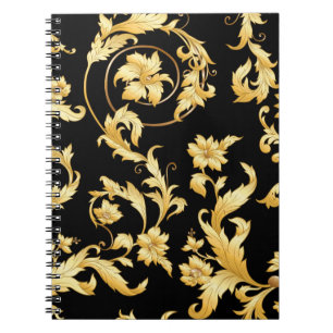 Baroque Rococo, Victorian Floral Pattern. Notebook
