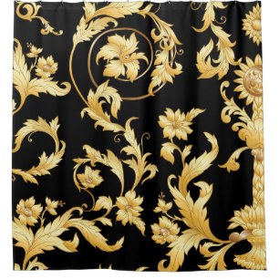 Baroque Rococo, Victorian Floral Pattern. Shower Curtain
