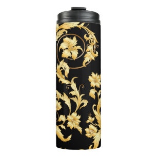 Baroque Rococo, Victorian Floral Pattern. Thermal Tumbler