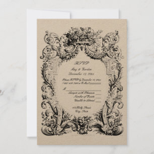 Baroque Rococo Wedding RSVP Template