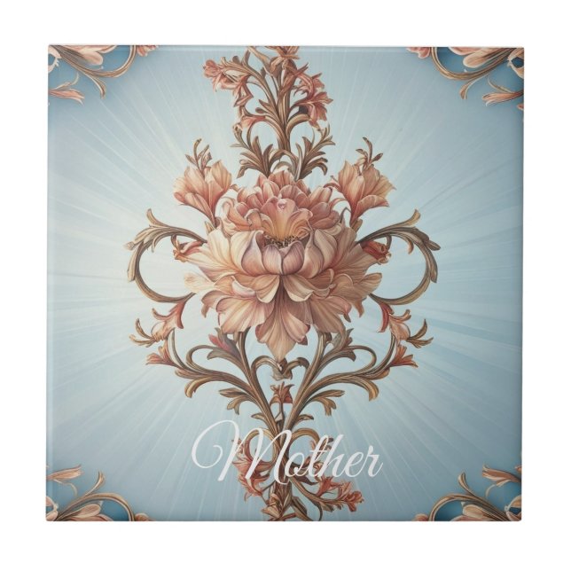 Baroque Rose  Ceramic Tile (Front)