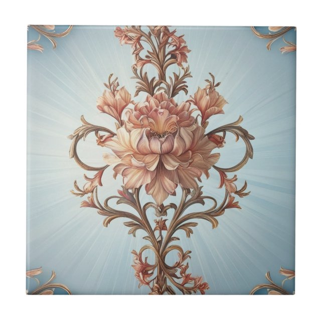 Baroque Rose   Ceramic Tile (Front)