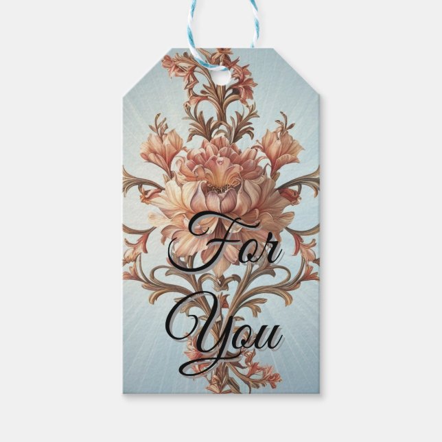 Baroque Rose  Elegance Gift Tags (Front)