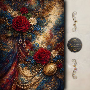 Baroque Rose Gold Luxury Decoupage Tissue Paper