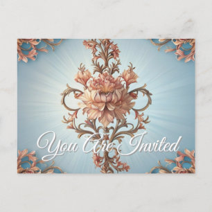 Baroque Rose  Invitation Postcard