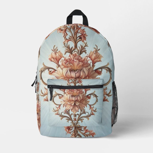 Baroque Rose  Printed Backpack (Front)
