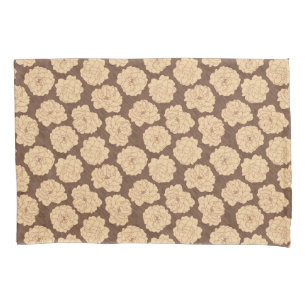 Baroque Roses on walnut brown - seamless pattern. Pillowcase