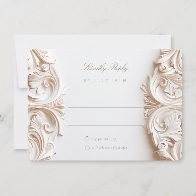 Baroque RSVP Card for Wedding (Front)