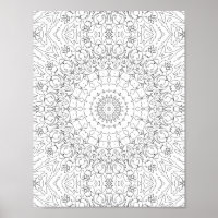 Baroque Scroll work Colouring Page Pattern Artwork