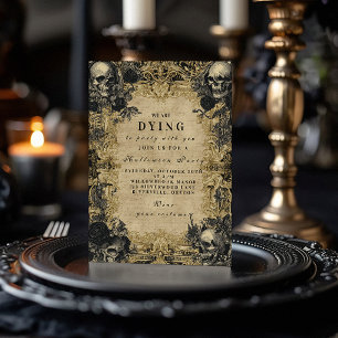 Baroque Skull Gothic Halloween Soirée Invitation
