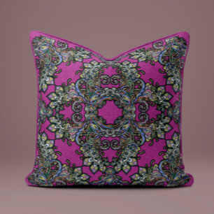 Baroque Splendour Pillow in Fuchsia