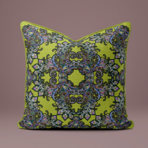 Baroque Splendour Pillow in Olive Green