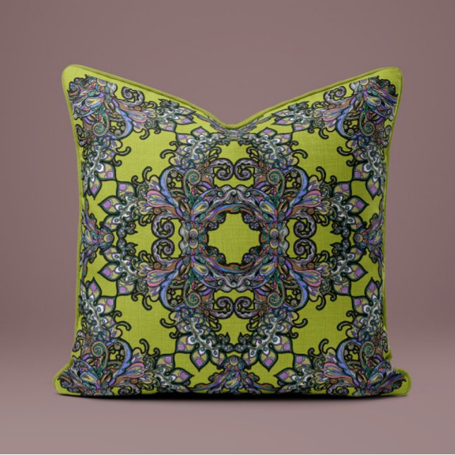 Baroque Splendour Pillow in Olive Green (Creator Uploaded)