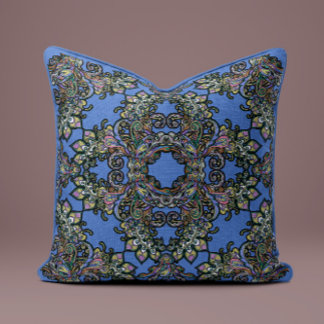 Baroque Splendour Pillow in Sky Blue