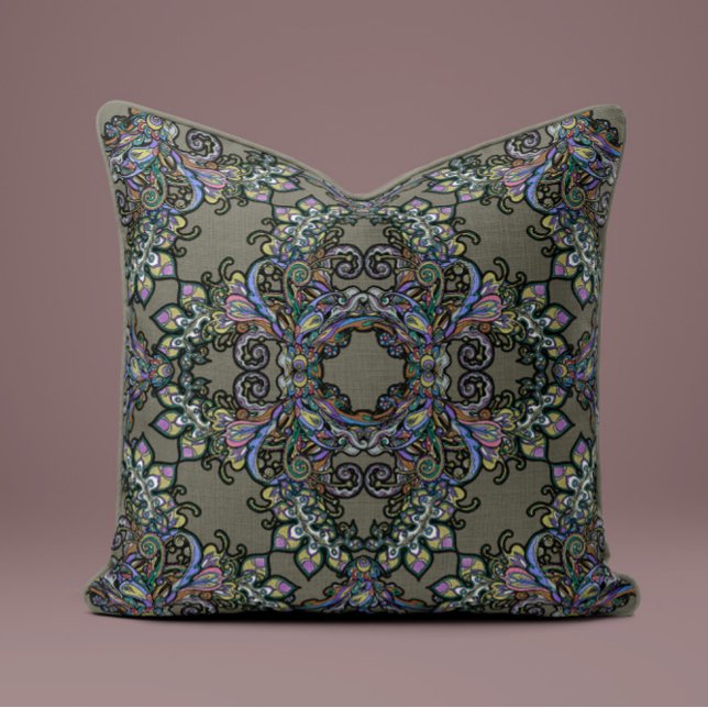 Baroque Splendour Pillow in Stone Grey (Creator Uploaded)