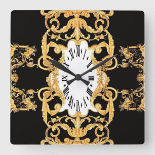 Baroque Square Wall Clock