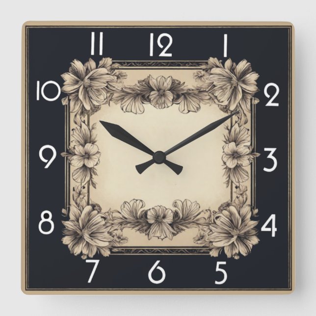 Baroque Square Wall Clock (Front)