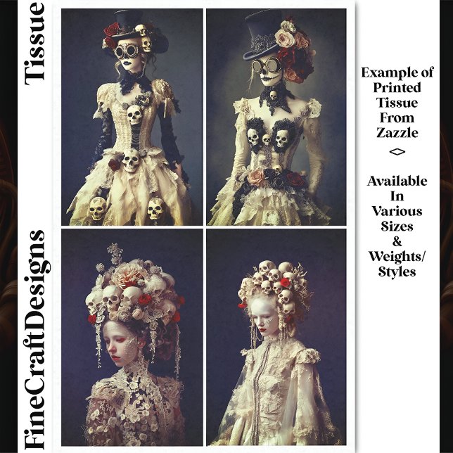 Baroque & Steampunk Women & Skulls DQ7LF Decoupage Tissue Paper (Creator Uploaded)