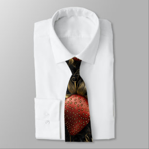 Baroque Strawberries and Roses Seamless Pattern Tie