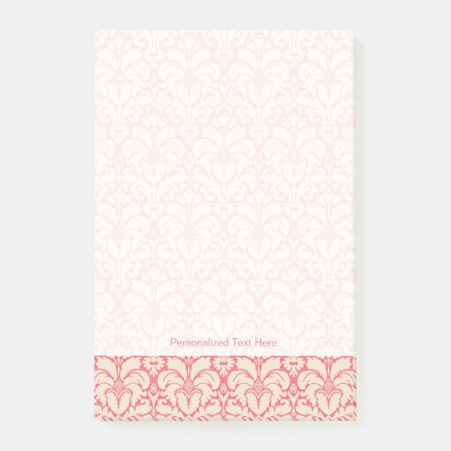 Baroque style damask background 2 post-it notes (Front)