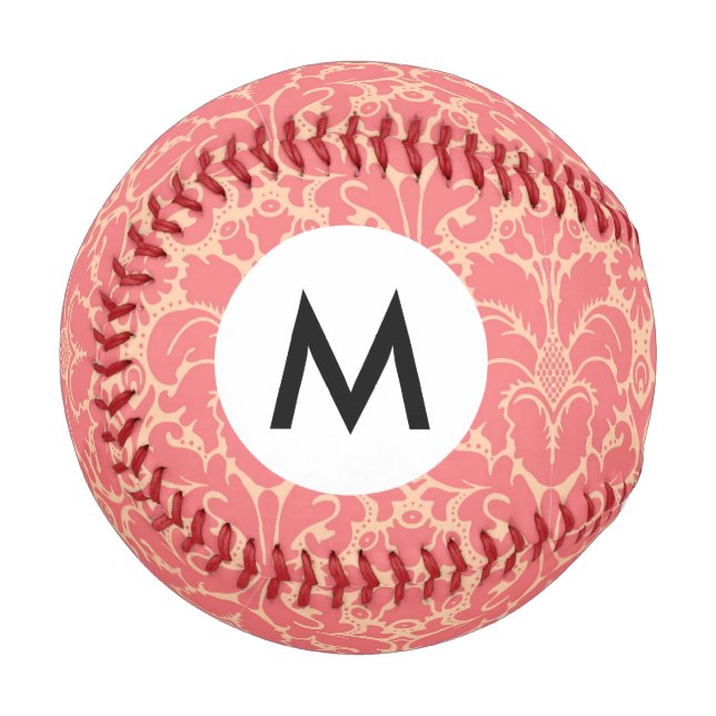Baroque style damask background baseball (Front Left)