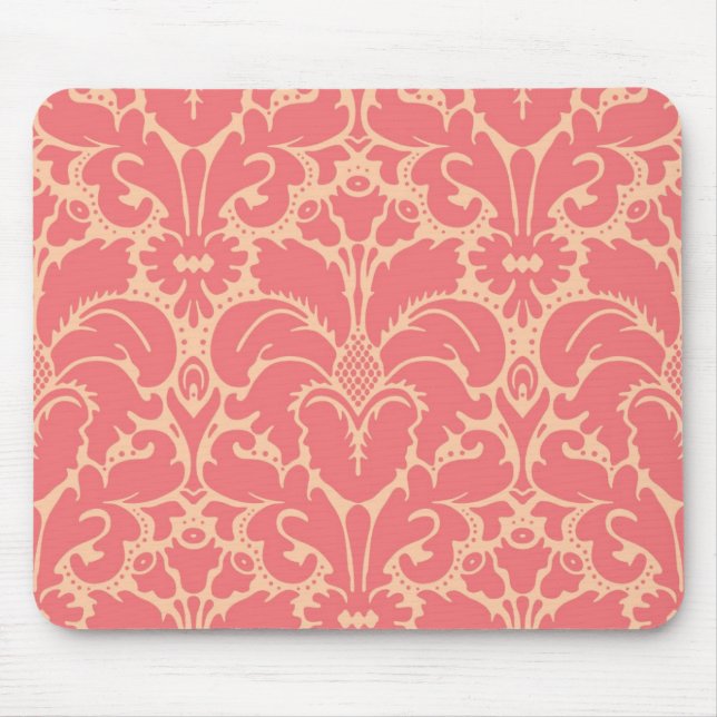 Baroque style damask background mouse pad (Front)