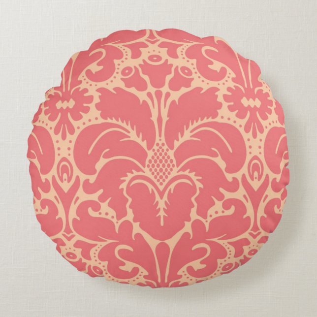 Baroque style damask background round cushion (Front)