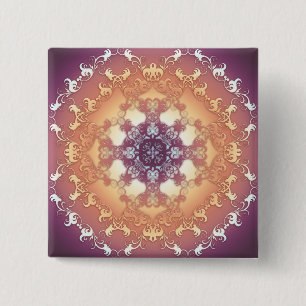 baroque style element 15 cm square badge