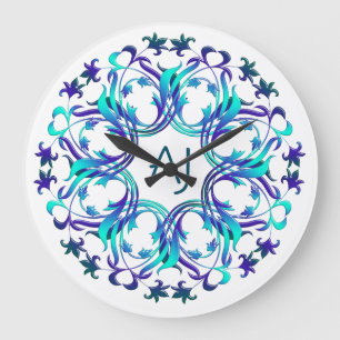 baroque style element bandanna large clock