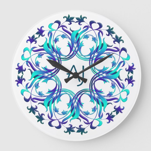 baroque style element bandanna large clock (Front)