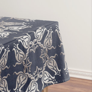 baroque style floral  blue pattern tablecloth