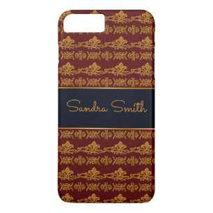 Baroque Style floral burgundy pattern iPhone 8 Plus/7 Plus Case