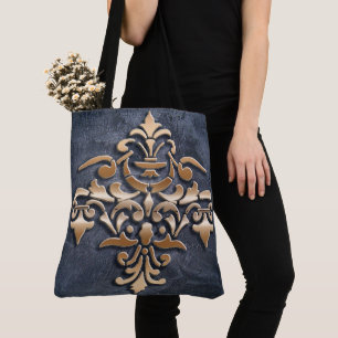Baroque style golden element. tote bag