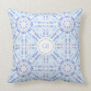 Baroque style pattern.Christmas motif. Monogram. Cushion