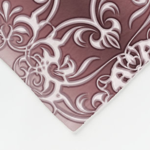 baroque style purple pattern fleece blanket