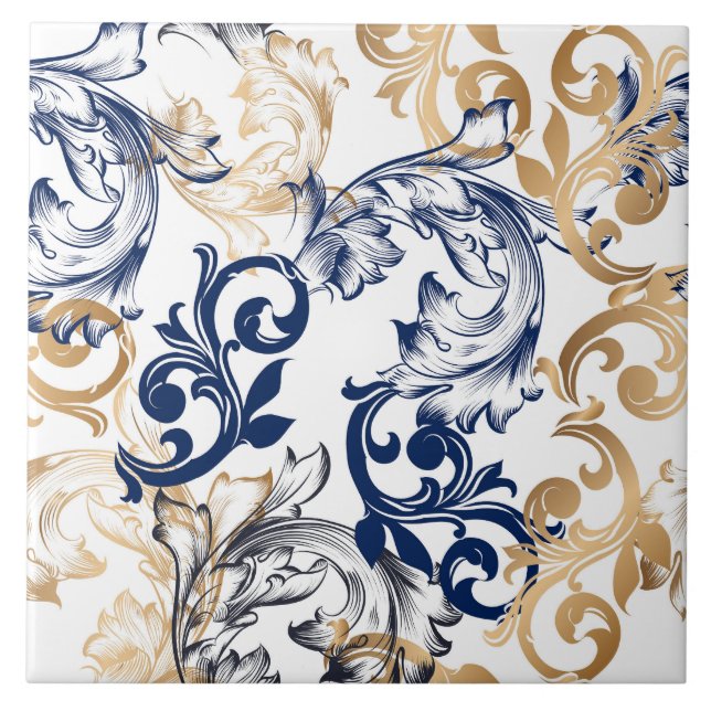 Baroque-Style Retro Classic Pattern  Ceramic Tile (Front)
