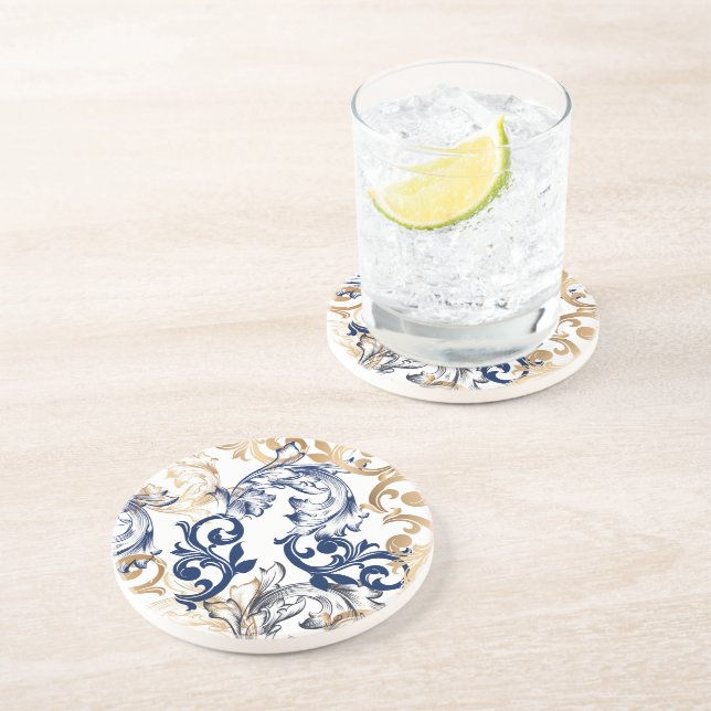 Baroque-Style Retro Classic Pattern  Coaster (Side)